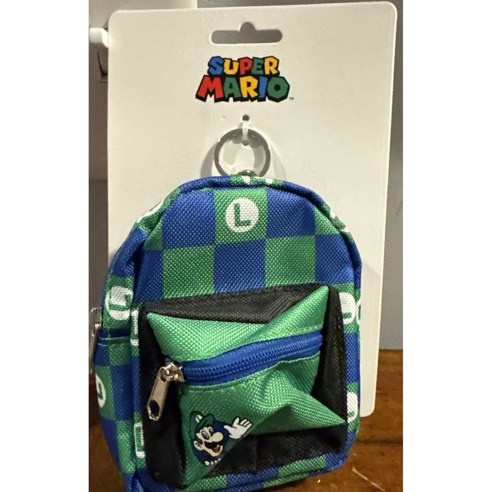 Bioworld S M Luigi Mini Backpack Bag Charm‎ Keychain New Nintendo